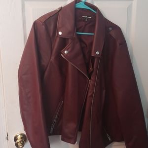 Maroon leather jacket